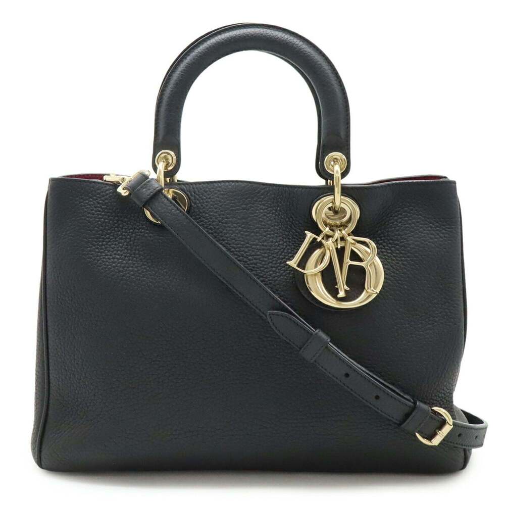 CHRISTIAN DIOR Black Leather Shoulder Bag - Picture 2 of 10